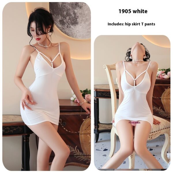 Long night sexy lingerie bed funny suspender skirt passion pajamas sexy uniform hip skirt free 1905