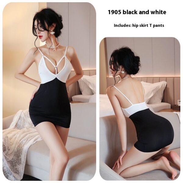 Long night sexy lingerie back hollow sexy temptation stretch slim fit skirt nightclub uniform temptation 1905