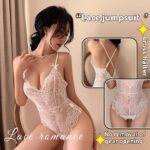 Long night sexy lingerie sexy open-end jumpsuit lace see-through pajamas open crotch hot temptation female 2017