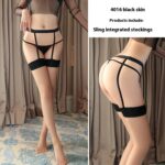 Sexy underwear sexy suspenders one body socks pure desire stockings female color contrast long tube sexy stockings4016