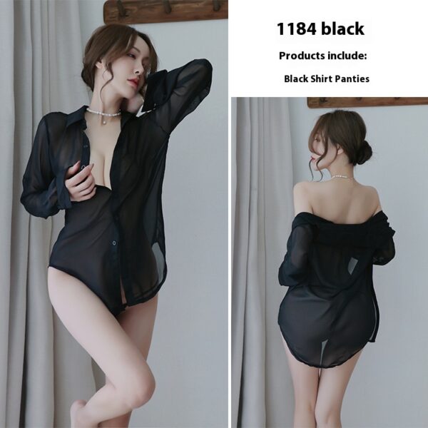 情趣内衣女雪纺性感白衬衫制服诱惑居家服夜迷离代发1184