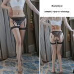 Sexy underwear sexy suspenders one body socks pure desire stockings female color contrast long tube sexy stockings4696