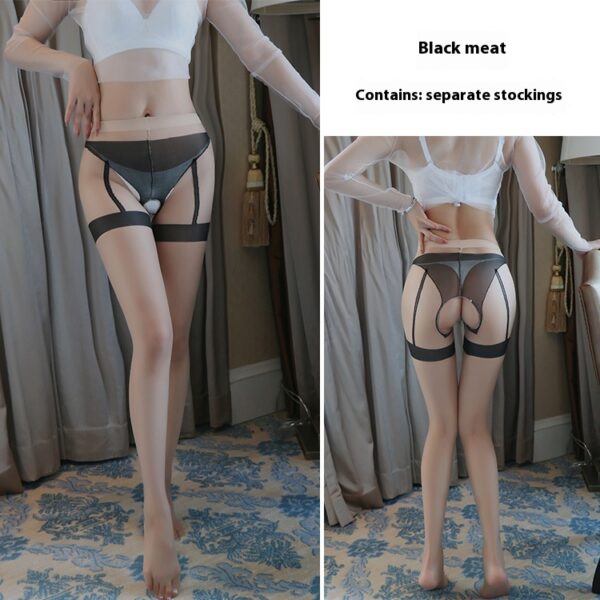 Sexy underwear sexy suspenders one body socks pure desire stockings female color contrast long tube sexy stockings4696