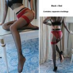Sexy underwear sexy suspenders one body socks pure desire stockings female color contrast long tube sexy stockings4696