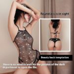 Long night sexy lingerie sexy seduction pajamas uniform temptation plus size suit hot rhinestone fishnet clothes female 5207