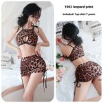 Long night sexy lingerie sexy leopard print role play split Cat Girl nightclub uniform temptation 1902
