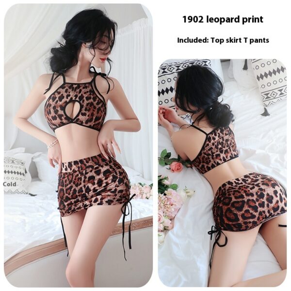 Long night sexy lingerie sexy leopard print role play split Cat Girl nightclub uniform temptation 1902