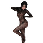Long night sexy lingerie charming leopard print backless body stocking sexy stockings hollow sexy fishnet clothes female 5171