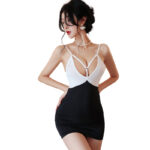Long night sexy lingerie bed funny suspender skirt passion pajamas sexy uniform hip skirt free 1905