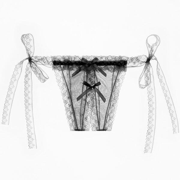 Long night lace sexy thong women's lace sexy open crotch T-shaped panties temptation underwear adjustable size 3067