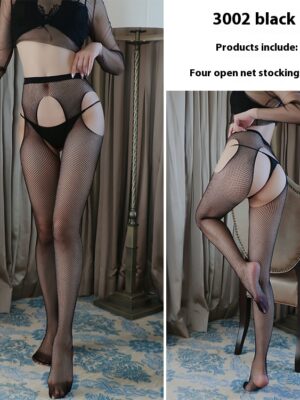 Sexy underwear sexy suspenders one body socks pure desire stockings female color contrast long tube sexy stockings3002