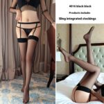 Sexy underwear sexy suspenders one body socks pure desire stockings female color contrast long tube sexy stockings4016