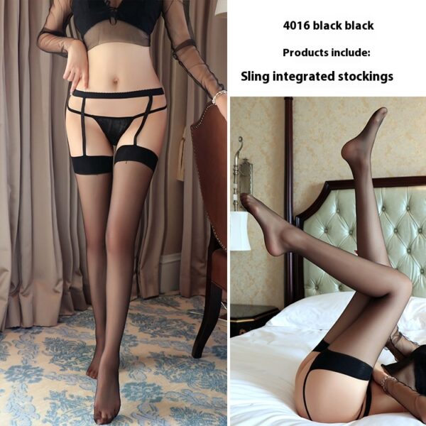 Sexy underwear sexy suspenders one body socks pure desire stockings female color contrast long tube sexy stockings4016