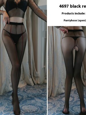 Sexy underwear sexy suspenders one body socks pure desire stockings female color contrast long tube sexy stockings4697